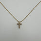 14k Yellow Gold Cross with Natural Diamonds