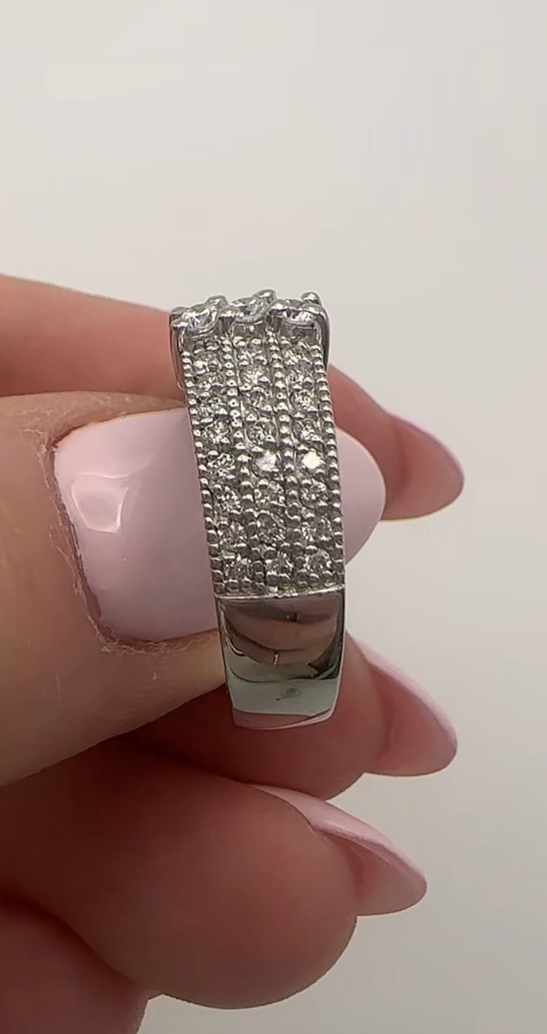 Diamond Trio Ring 14k White Gold