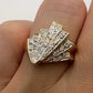 Multi Layer Statement Ring with Natural Diamonds
