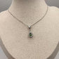 Tsavorite Center Stone Pendant - 14k White Gold - Natural Diamonds