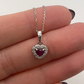 Heart Diamond Pendant with Ruby Center Stone