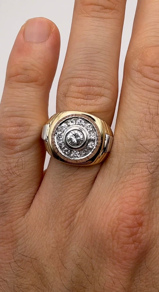 Men’s Two Tone Diamond Rolex Ring