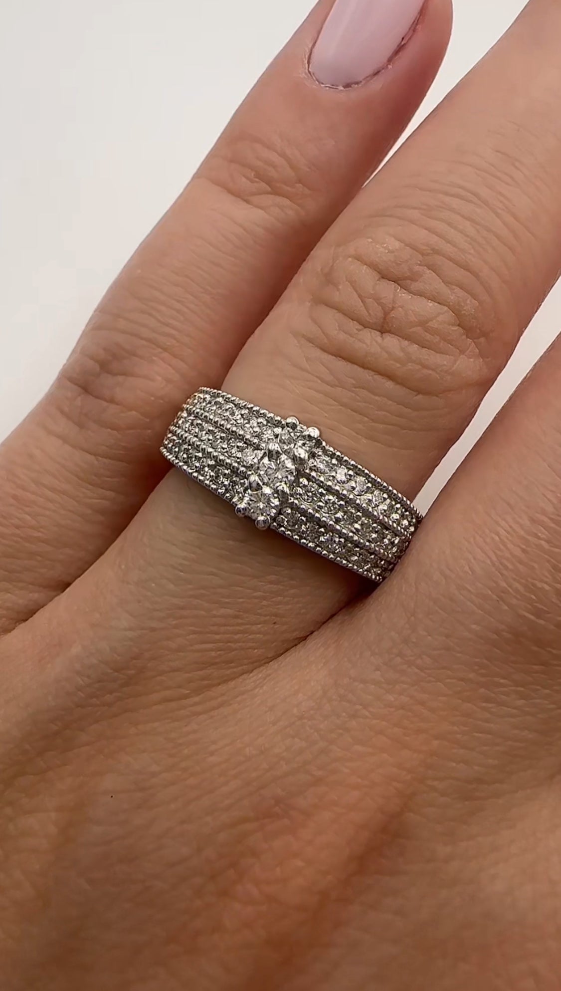 Diamond Trio Ring 14k White Gold