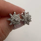 Snowflake Diamond Earrings 14k White Gold
