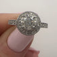 Round Brilliant Engagement Ring with Halo 14k White Gold