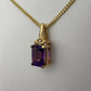 Amethyst Pendant - 14k Yellow Gold with Natural Diamond