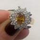 Lady Diana Vintage Yellow Diamond Center Stone 14k Yellow Gold
