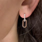 Gold Paperclip Earrings with Diamonds