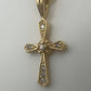 Yellow Gold Cross with Diamond Accents Pendant