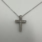 Mini Cross Pendant 14k White Gold - Natural Diamonds