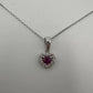 Heart Diamond Pendant with Ruby Center Stone