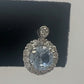 Aquamarine with Diamond Halo Stud