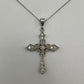 Fancy Cross 14k White Gold with Natural Diamonds