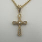 Yellow Gold Cross with Diamond Accents Pendant