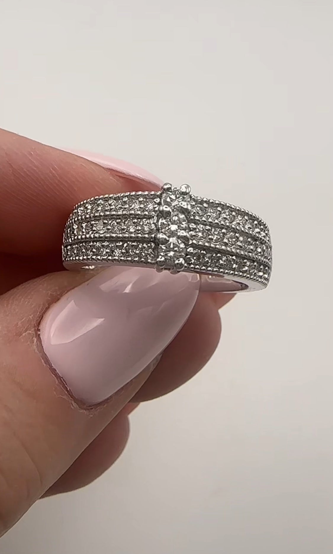 Diamond Trio Ring 14k White Gold