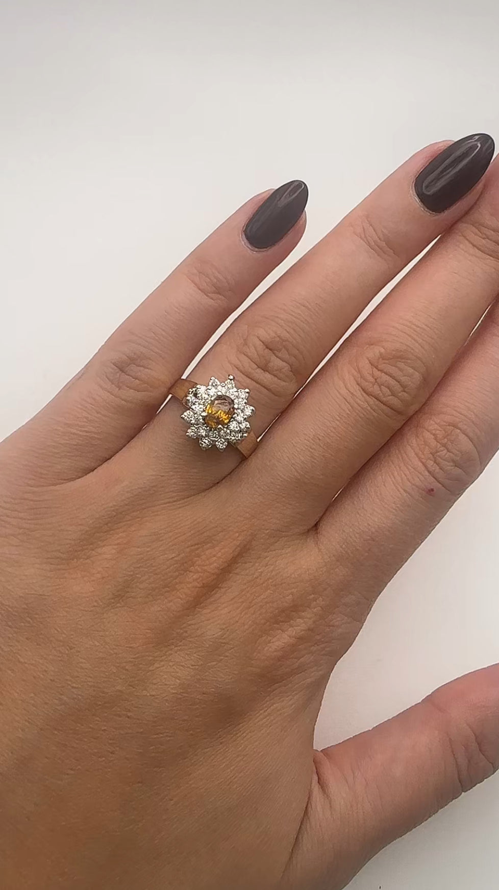 Lady Diana Vintage Yellow Diamond Center Stone 14k Yellow Gold