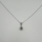 Tsavorite Center Stone Pendant - 14k White Gold - Natural Diamonds