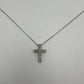 Mini Cross Pendant 14k White Gold - Natural Diamonds