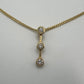 Three Stone Pendant - 14k Yellow Gold - Natural Diamonds