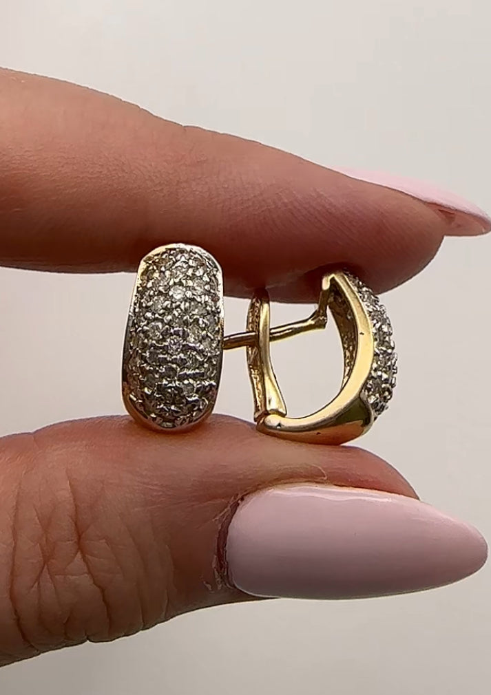 Gold Cluster Diamond Earrings