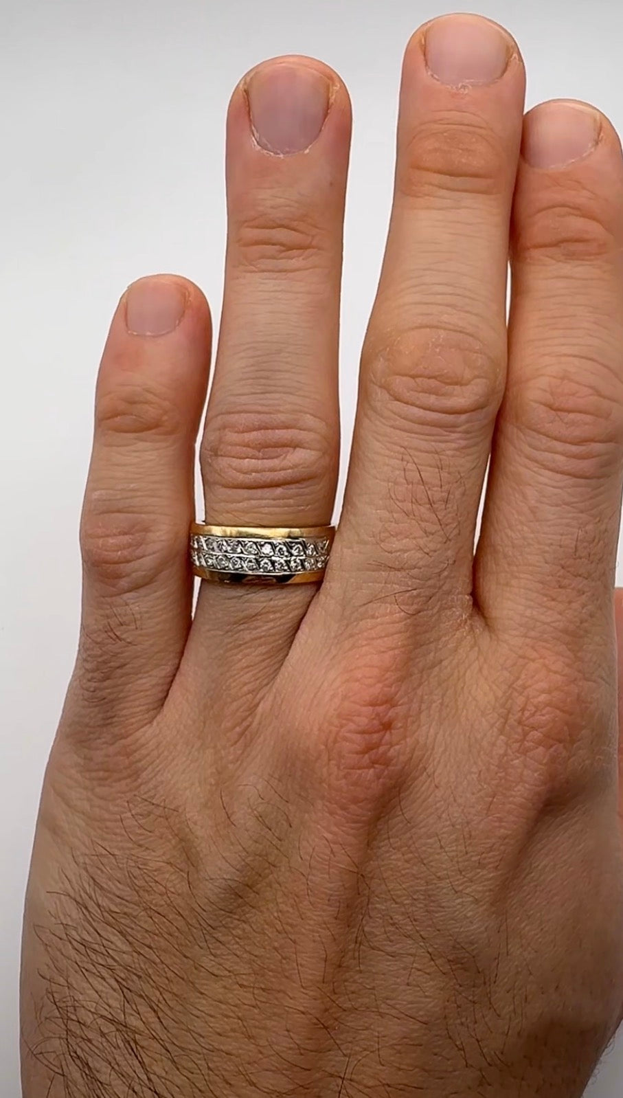 Men’s Ring with Two Diamond Rows