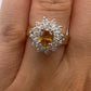 Lady Diana Vintage Yellow Diamond Center Stone 14k Yellow Gold