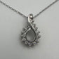 Unique Diamond Pendant 14k White Gold