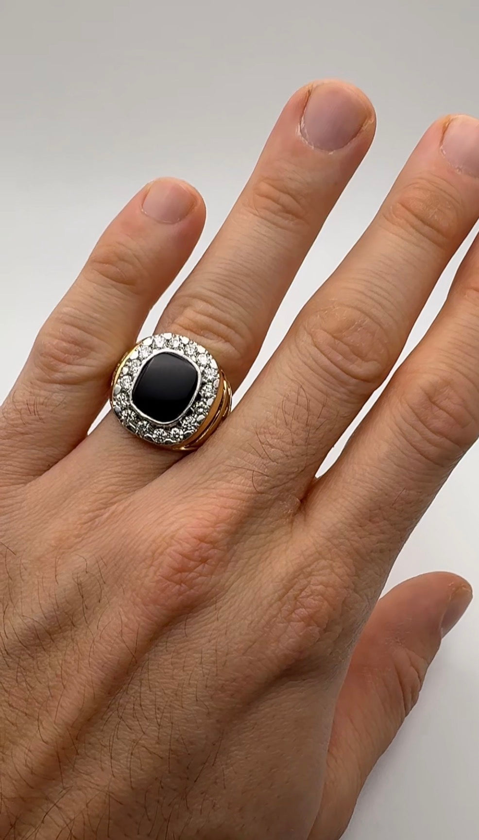 Men’s Onyx and Diamond Ring