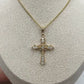 Fancy Cross 14k Yellow Gold with Natural Diamonds