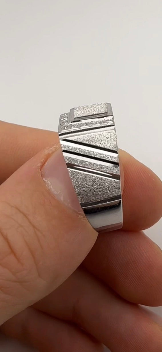 Men’s Unique Diamond Brush Ring