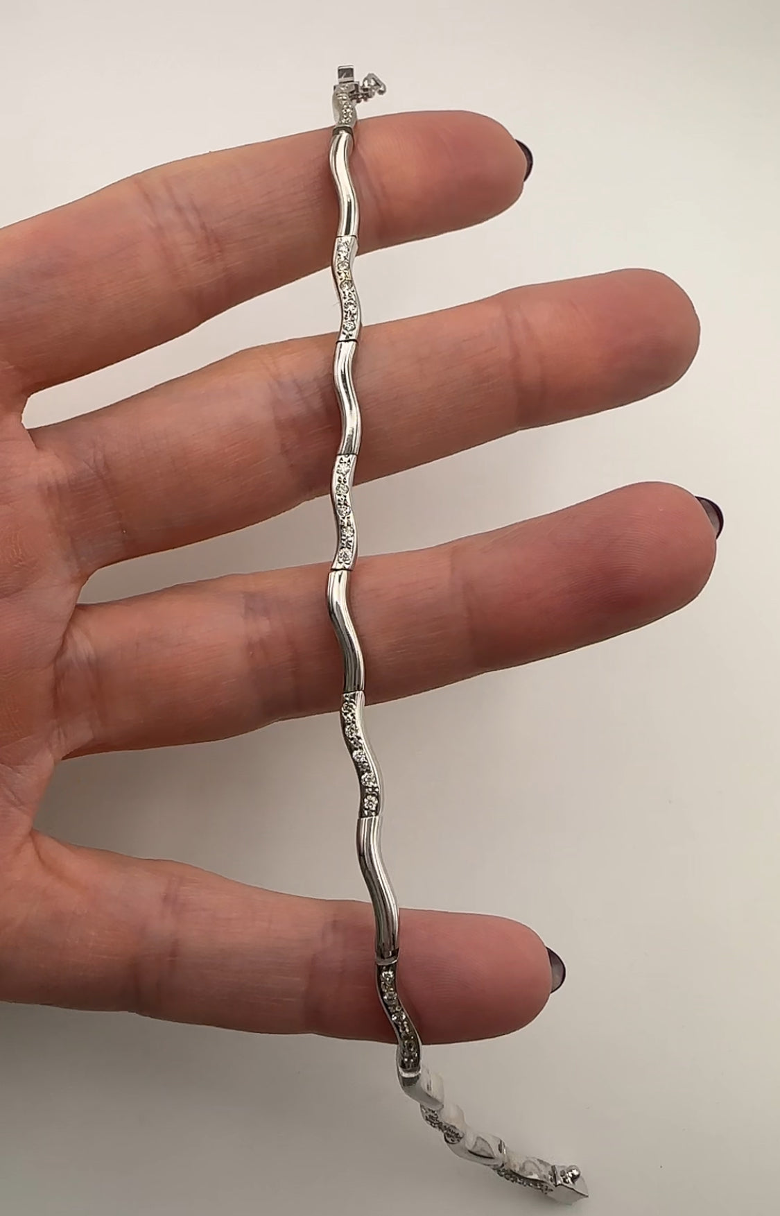 Tennis Bracelet - 14k White Gold - Natural Stones