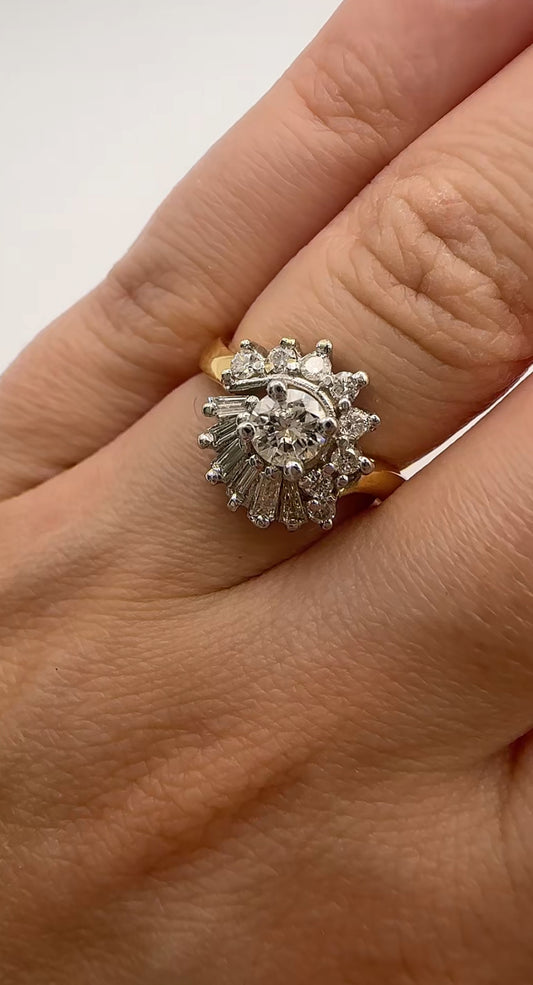 Vintage Diamond Ring 14k Yellow Gold