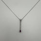 Dropdown Diamond Pendant with Pear Ruby Accent 14k White Gold