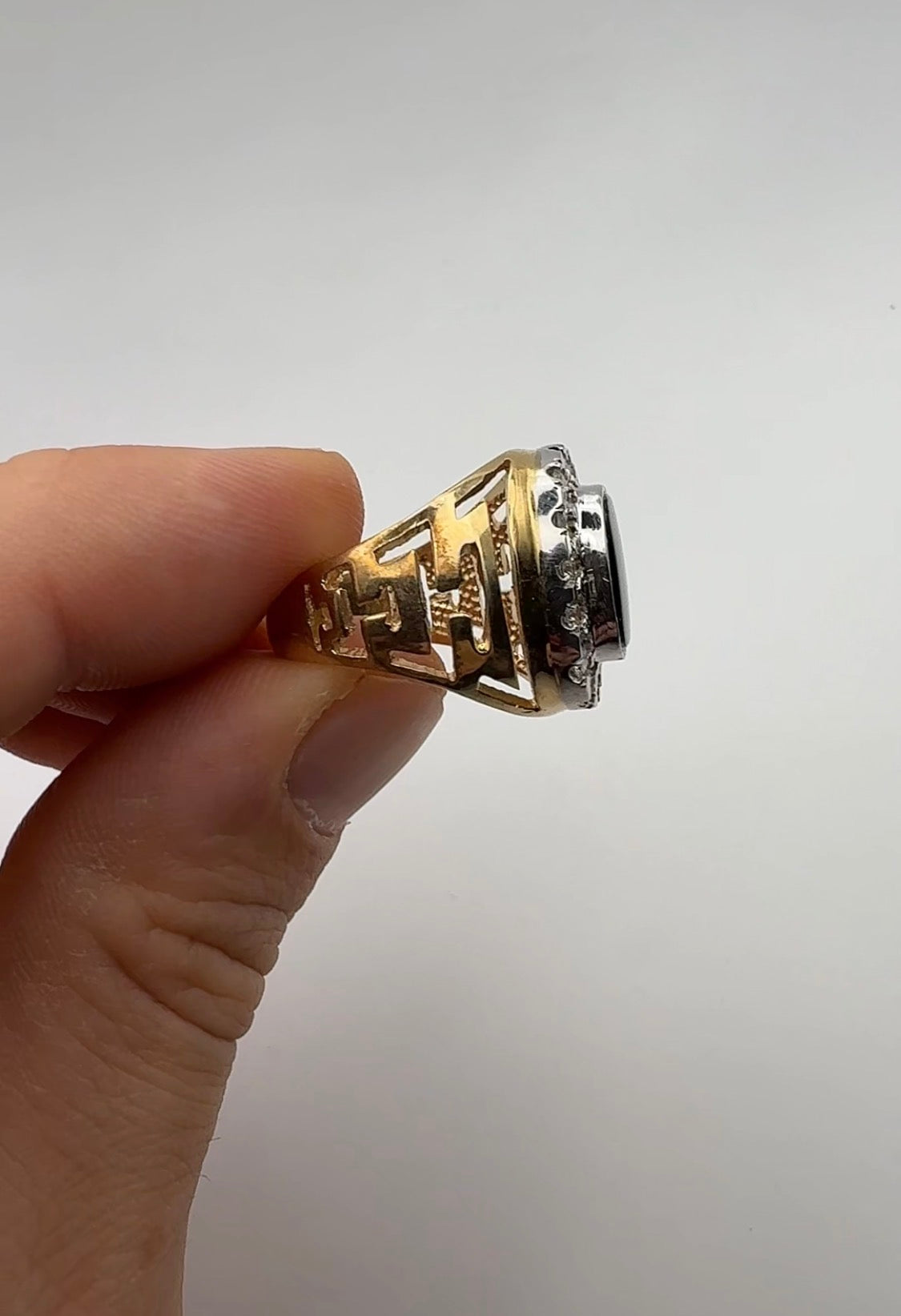 Men’s Onyx and Diamond Ring