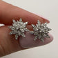 Snowflake Diamond Earrings 14k White Gold
