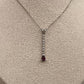 Dropdown Diamond Pendant with Pear Ruby Accent 14k White Gold