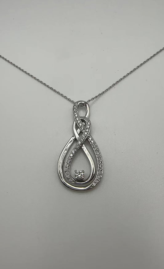 Modern Diamond Swirl Pendant
