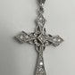 Fancy Cross 14k White Gold with Natural Diamonds