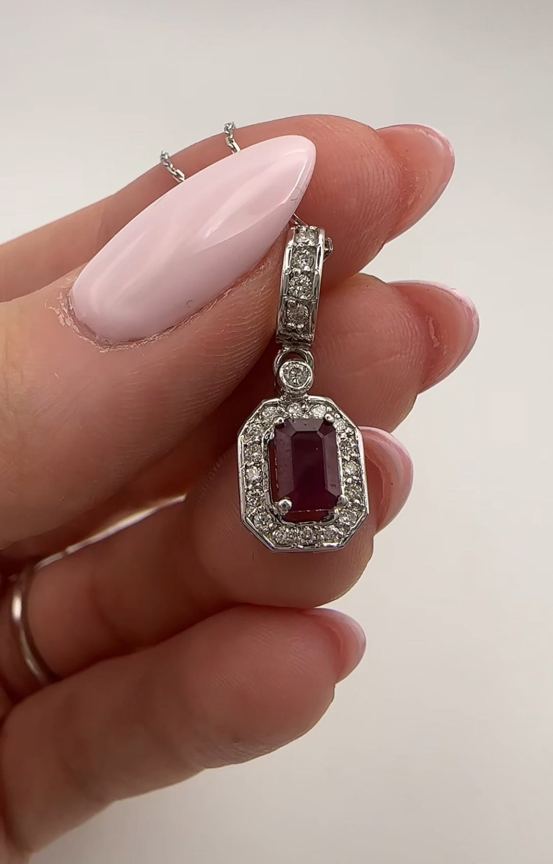 Emerad Ruby and Diamond Pendant
