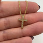14k Yellow Gold Cross with Natural Diamonds