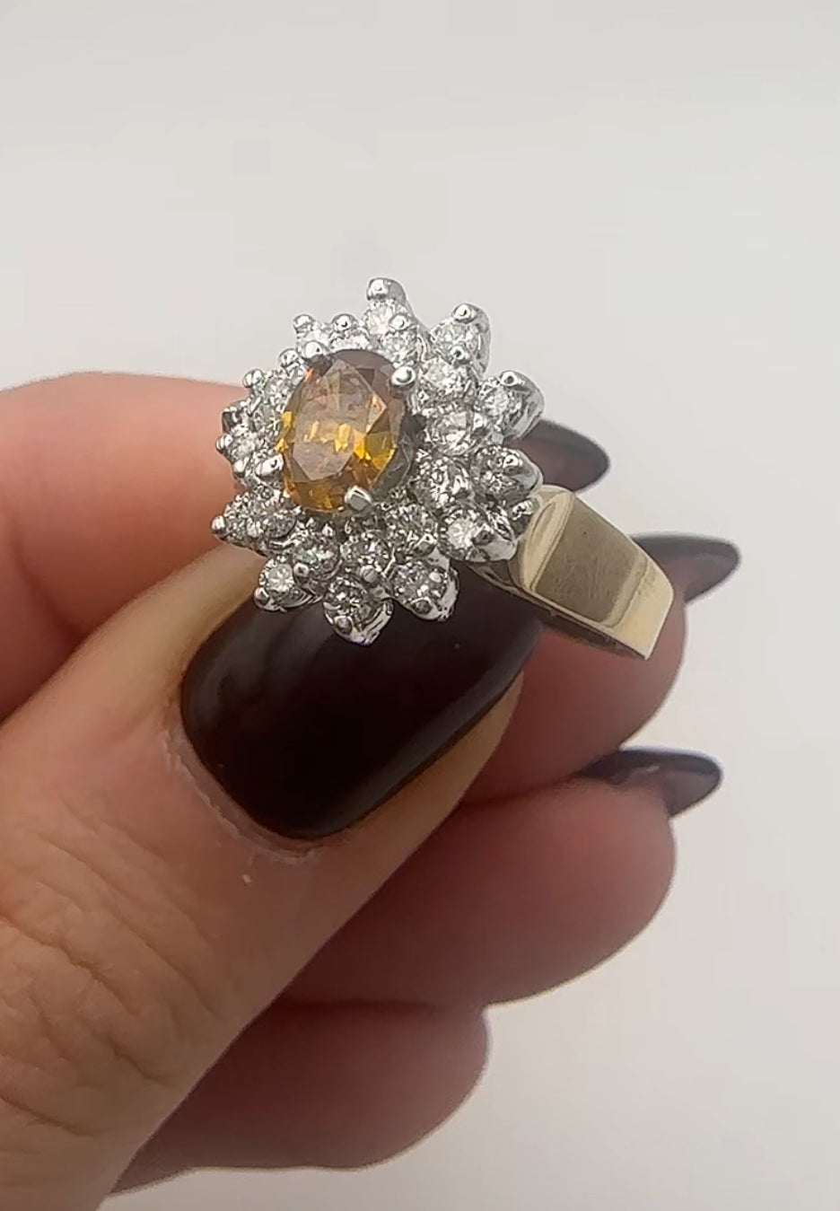 Lady Diana Vintage Yellow Diamond Center Stone 14k Yellow Gold