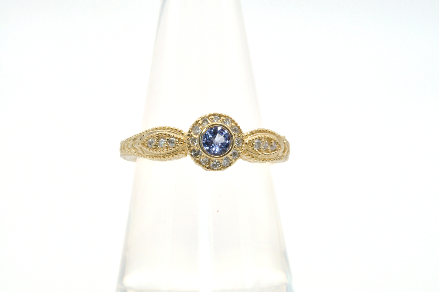 Yellow Gold Tanzanite Ring with Diamond Accents