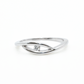 White Gold Eye Ring with a Diamond Accent Stone