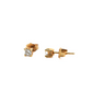 Classic Yellow Gold Princess Cut Diamond Stud Earrings