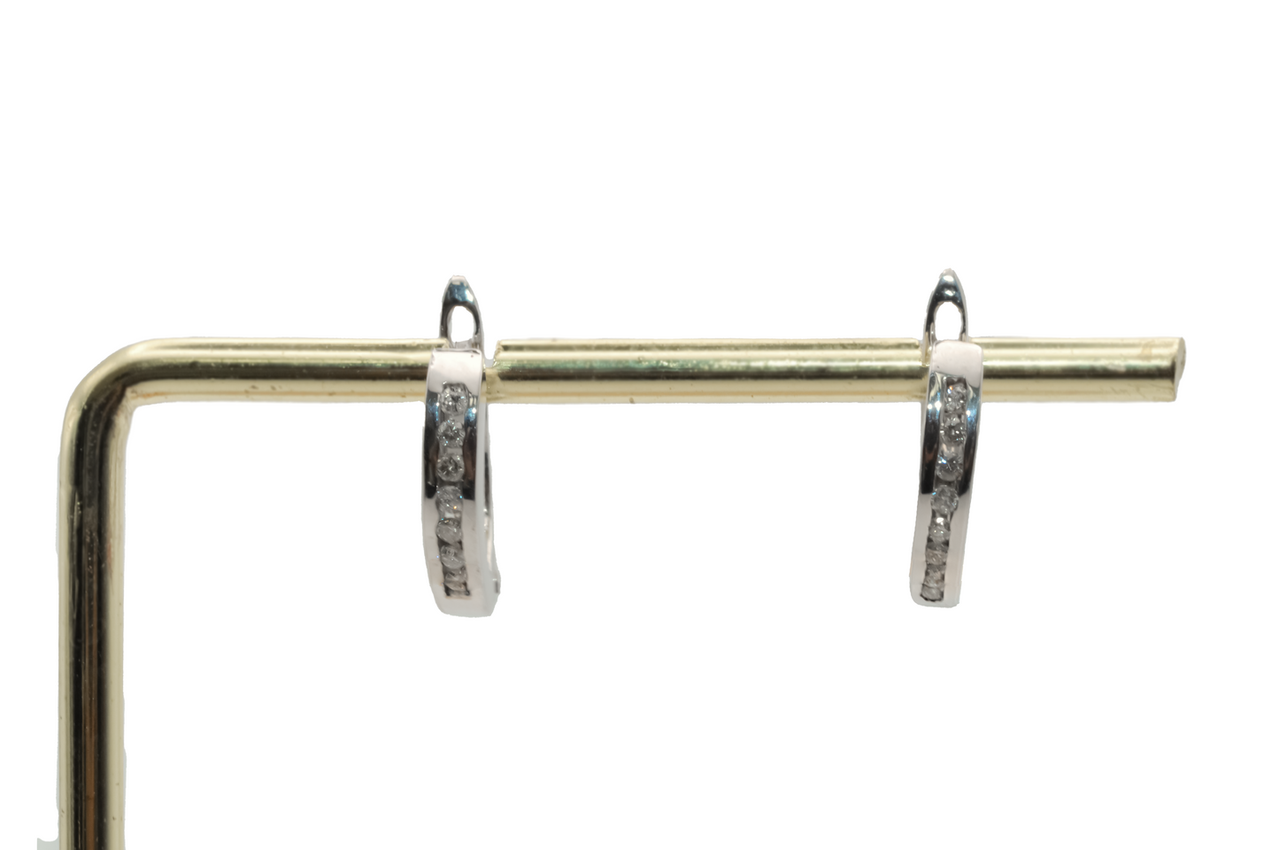 White Gold Small Diamond Hoops