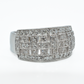 Vintage White Gold Filament Ring with Diamonds