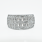 Vintage White Gold Filament Ring with Diamonds
