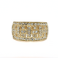Vintage Yellow Gold Weaved Filament Ring with Diamonds