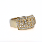 Vintage Yellow Gold Weaved Filament Ring with Diamonds