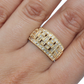 Vintage Yellow Gold Weaved Filament Ring with Diamonds